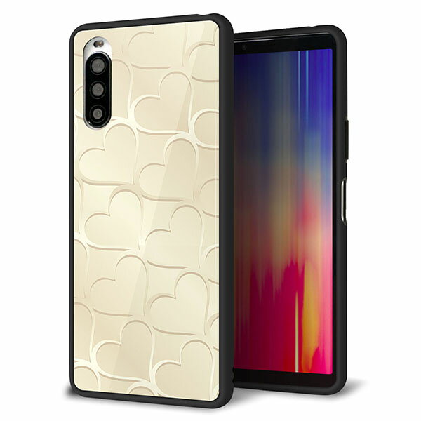 乐天商城 - au Xperia 10 II SOV43 ケース カバー スマホケース 背面 ガラス TPU ガラプリ 【かくれハート】 MMLM