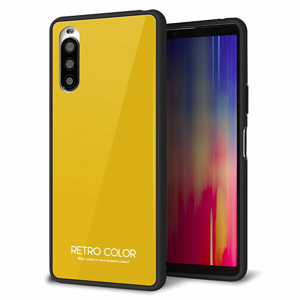 乐天商城 - au Xperia 10 II SOV43 ケース カバー スマホケース 背面 ガラス TPU ガラプリ 【レトロカラー(マスタード)】 MMLM