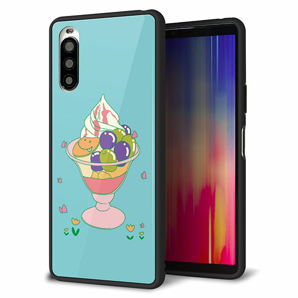 乐天商城 - au Xperia 10 II SOV43 ケース カバー スマホケース 背面 ガラス TPU ガラプリ 【マスカットパフェ】 MMLM