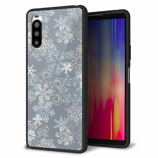 乐天商城 - au Xperia 10 II SOV43 ケース カバー スマホケース 背面 ガラス TPU ガラプリ 【雪の結晶】 MMLM