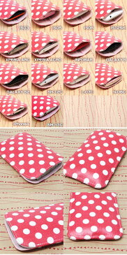 【iPhone4s / INFOBAR / Xperia acro / Galaxy S2 対応】 スマートフォンケース アパレルテイスト 【ビンテージドット(DOT)レッド&ホワイト/ブラック&ホワイト】 iPhone4s / XPERIA ARC / N−04C 等汎用タイプ スマホポーチ