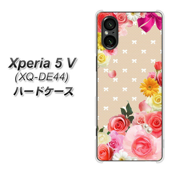 SIMフリー Xperia 5 V XQ-DE44 ハードケース カバー 【SC825 ロリータレース UV印刷 素材クリア】