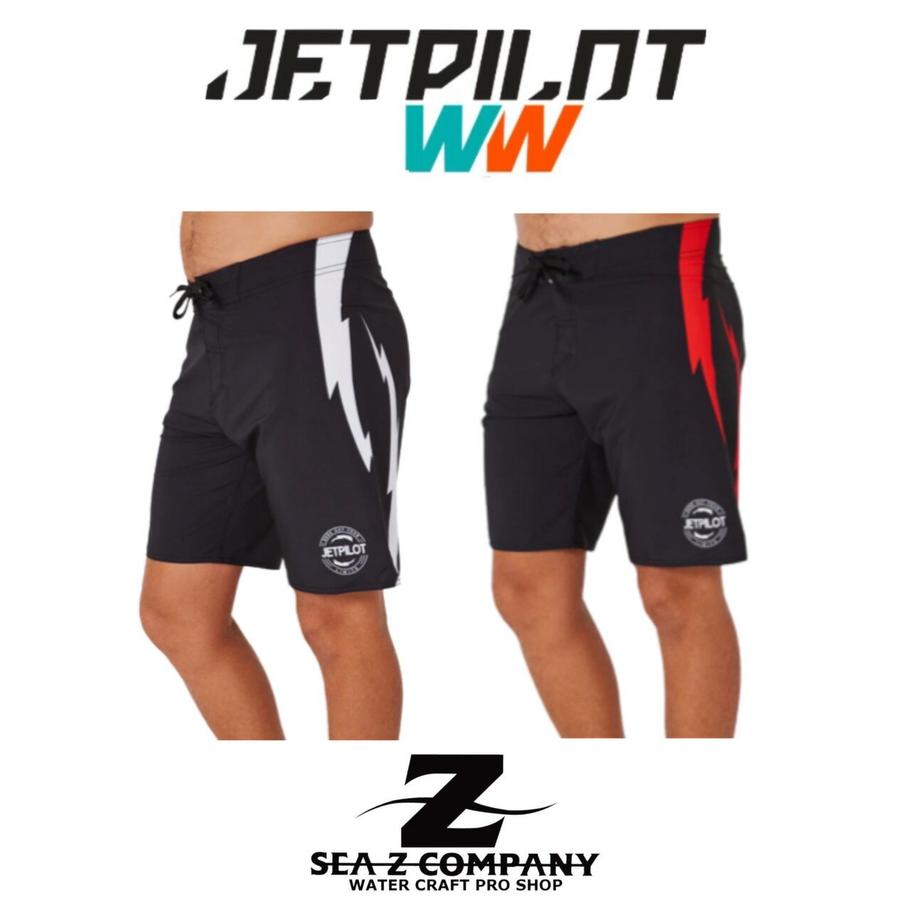 【送料無料】【JETPILOT】ジェットパイロット BOLTS BOARDSHORT ボードショーツ 海パン S23908 ブラックホワイト・ブラックレッド 30・34inc