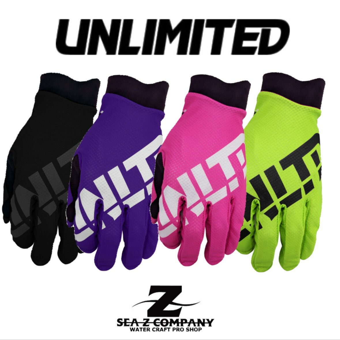 【UNLIMITED】アンリミテッド X-LIGHT GLOVES ULG58 【名称】X-LIGHT GLOVES 【カラー】BLACK・PINK・PURPLE・YELLOW 【サイズ】S・M・L UNLIMITED「Xライトグローブ」がさらに進化した超軽量4.0シリーズです。 補強のためのハードな装備をなくしライトな装着感を提供するグローブです。 まるで羽のように軽くかつ立体縫製で繊細なアクセルワークを実現します。 ライフジャケットやウエットスーツとコーディネートしやすいカラー展開です。 ■ 親指と人差し指は装着したままスマートフォン・タブレットの操作ができます。 ■ 手首はネオプレン性のスリッポンカフ仕様です。 ■親指と人差し指の関節の内側部分には補強パネルを装備 ■スロットルレバーの操作向上人差し指と中指には滑り止めのグリップを装備。 ■手のひらのシリコンプリントは濡れてもグリップ力が低下しないための仕様です