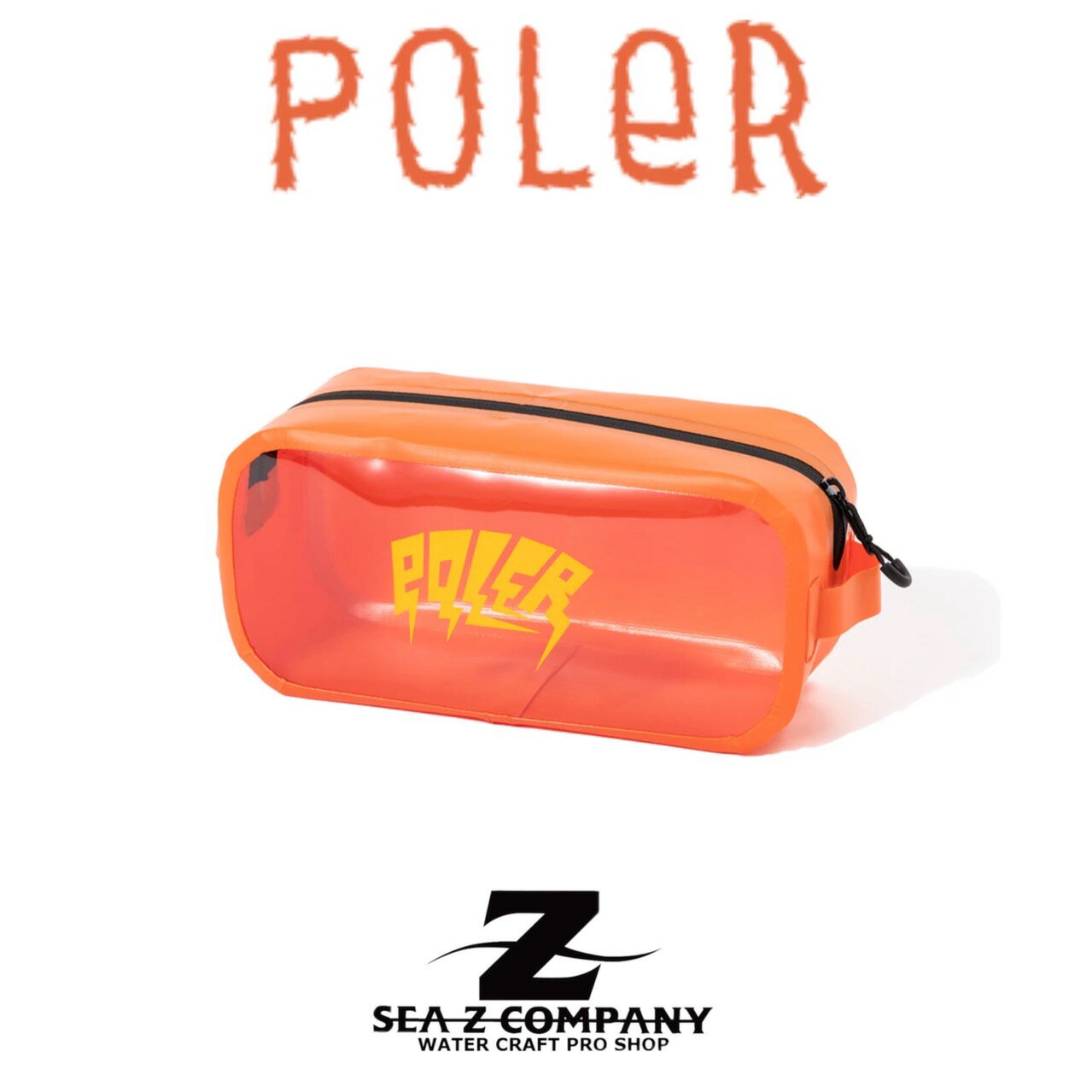 【POLER】HIGH&DRY PVC CLEAR POUCH クリアポーチ　オレンジ　ポーラー