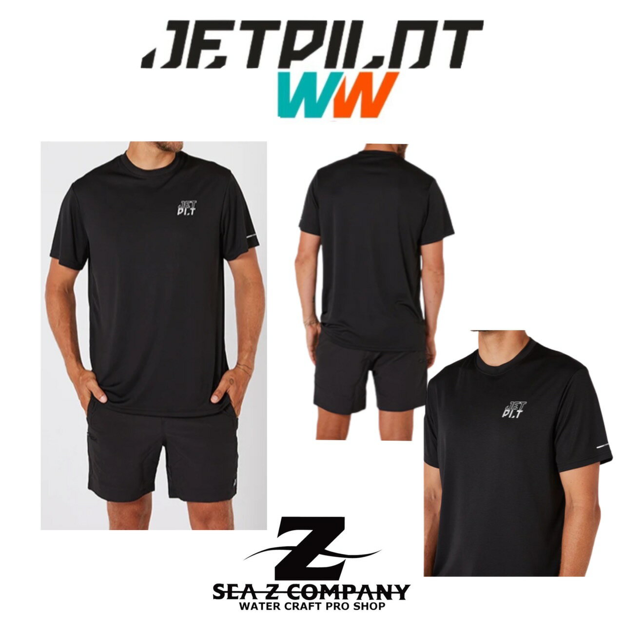 【送料無料】【JETPILOT】ジェットパイロット VENTURE sS HYDRO TEE JA23184　ブラック S・M・L・XL