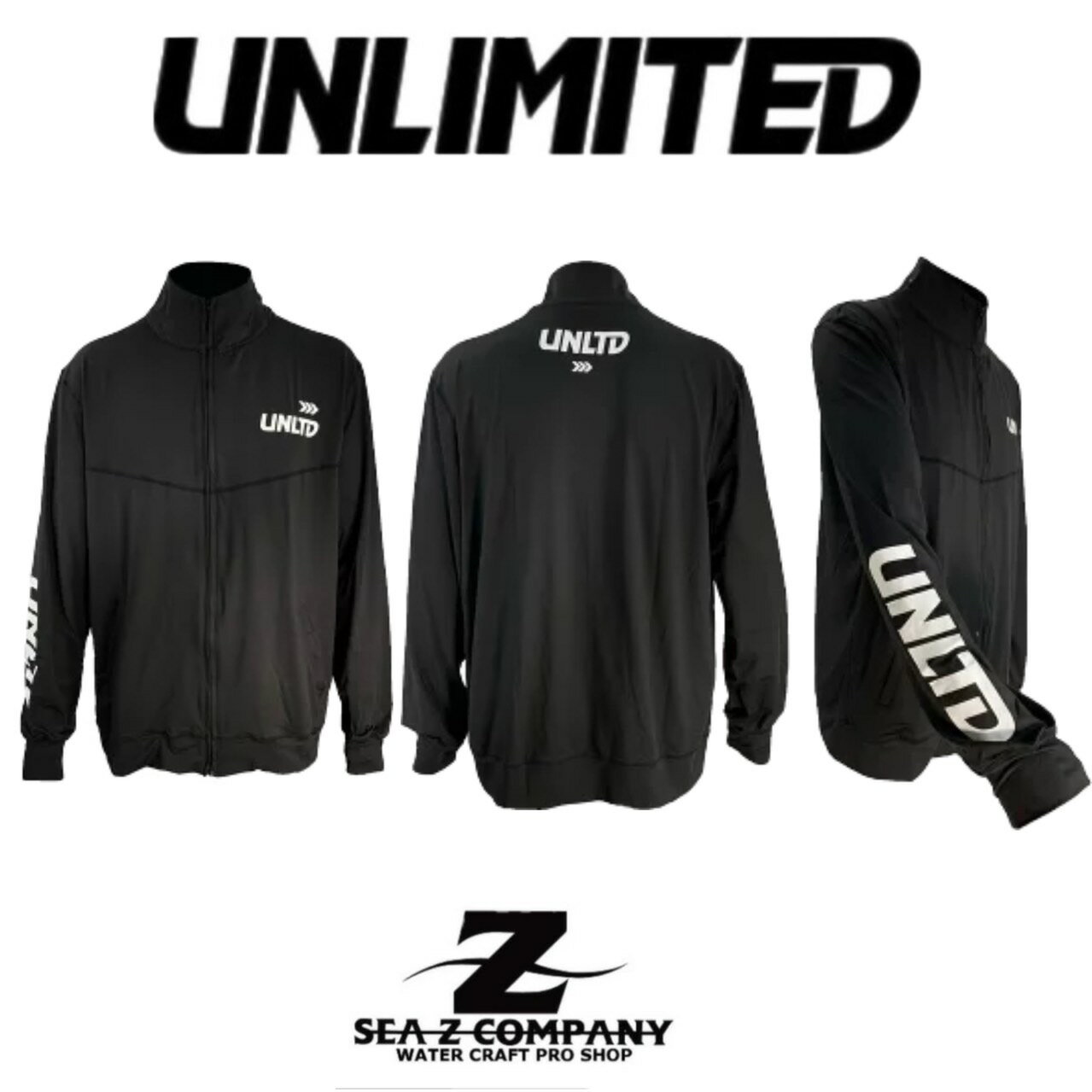 メーカー：UNLIMITED 型番：ULR0501 カラー：BLACK サイズ：M・L・XL ●ゆったりととしたリラックスフィット。 ●前ファスナーで着脱しやすくあらゆるスポーツシーンにおすすめ