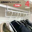 ハンガー 衣類収納アップハンガー 2本組 省スペース パイプハンガー スリム設計 ハンガーラック クローゼット収納 整理整頓 洋服収納 収納用品 おしゃれ シンプル 多機能 耐久性 軽量 スーツ シャツ コート ワンピース タオル ホワイト ブラック シルバー