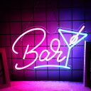 「10%OFFクーポン配布中」バーネオンサイン BARネオンライト 店舗看板 多階段調光可 LED インテリアライト USB給電 喫茶店 居酒屋の装飾 オシャレ 雰囲気作り レストラン 居酒屋 飲食店 壁掛け/吊り下げ両用 屋内用 店舗用 酒瓶の棚 クラブ 自宅 間接照明 開店祝い
