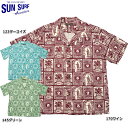 SUNSURF サンサーフ #SS39096 半袖 コットンヘリンボーン オープンシャツ『HAWAIIAN STAMP』 メンズ 男性 ハワイアンシャツ 夏 トップス アロハシャツ ショートスリーブ