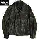 ノベルティープレゼント Schott ショット #7823950086(7209) SCH-103US レザー トラック ジャケット LEATHER TRUCK JACKET メンズ 黒 ブラック ステアハイドレザージャケット 牛革 本革ジャン リアルライダース バイカー シングルライダース アウター