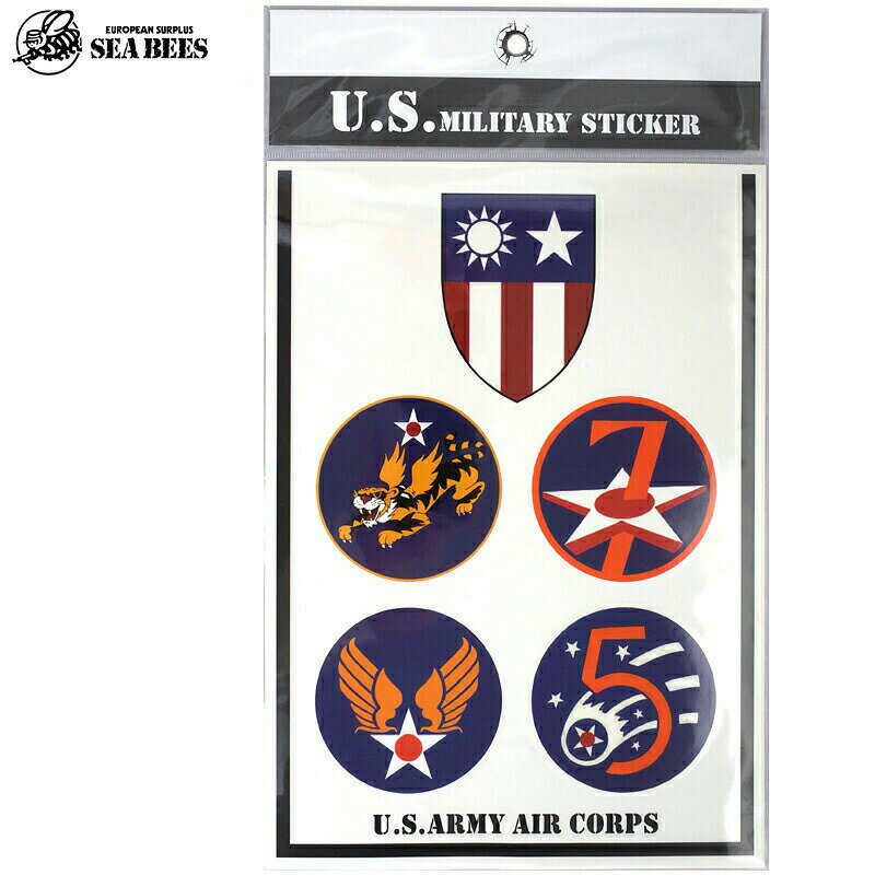 メール便可 米軍タイプ ミリタリーステッカー 『U.S.ARMY AIR CORPS』 EE585NNUSタイプ シール ミリタリーグッズ ミリタリーロゴ