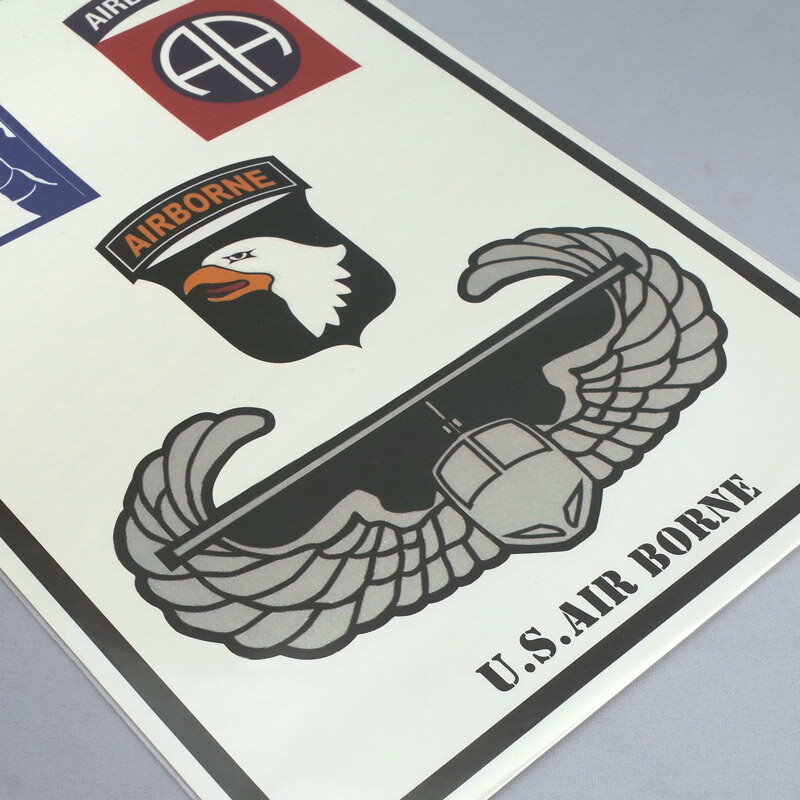 メール便可 米軍タイプ ミリタリーステッカー 『U.S. AIR BORNE』 EE588NNUSタイプ シール ミリタリーグッズ ミリタリーロゴ