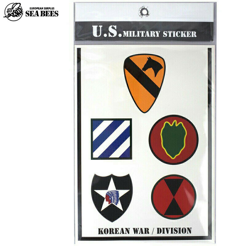 メール便可 米軍タイプ ミリタリーステッカー 『KOREAN WAR/DIVISION』 EE593NNUSタイプ シール ミリタリーグッズ ミリタリーロゴ