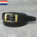 オランダ軍 オフィサー レザーベルト ブラック デッドストック SB085NN 1ピン トラウザーズベルト ゴールドバックル 正装 ユニフォーム 本皮 本革 実物ミリタリー 軍物 軍モノ 未使用品