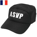 フランス ASVP キャップ ブラック デッドストック HC084NN ポリス Police つば付き帽子 CAP ベースボールキャップ ワークキャップ ポリエステル アジャスター付き 刺繍文字 黒 カジュアル 未使用品(4)