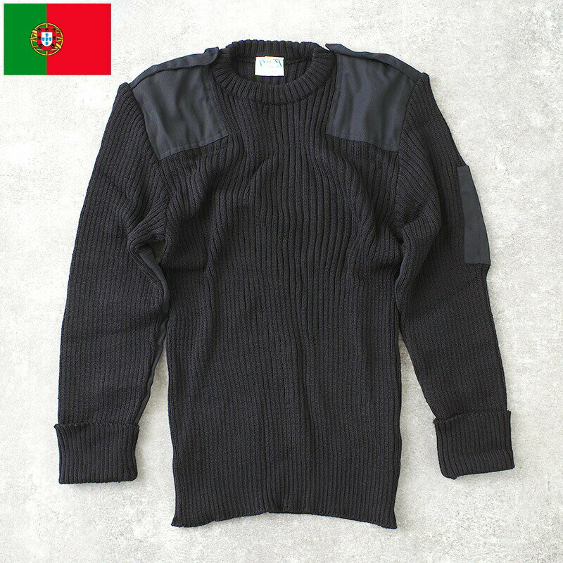乐天商城 - ポルトガル軍 マリーン コマンドセーター ネイビー デッドストック JW082NN 海軍 NAVY ウール アクリル ニット 伸縮 リブ 防寒着 保温 クルーネック 普段使い カジュアル 春 秋 冬 実物ミリタリー 軍モノ 軍物 未使用品