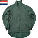 オランダ軍 フリースジャケット グリーン ヘリーハンセン 胸ロゴ無し USED JJ326UN HELLY HANSEN ファイバーパイル 防寒着 保温ライナー アウター ミドルレイヤー カジュアル アウトドア ドロップテール ドロップテイル ボア 実物ミリタリー 軍物 軍モノ