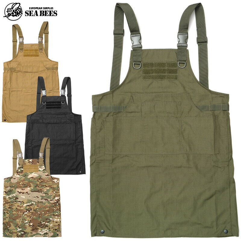 タクティカルエプロン EE816YN リップストップ生地 H型 メンズ 男性 無骨 ミリタリー風 作業用 ポケット多数 バックル固定 ガーデニング メンズ アウ...
