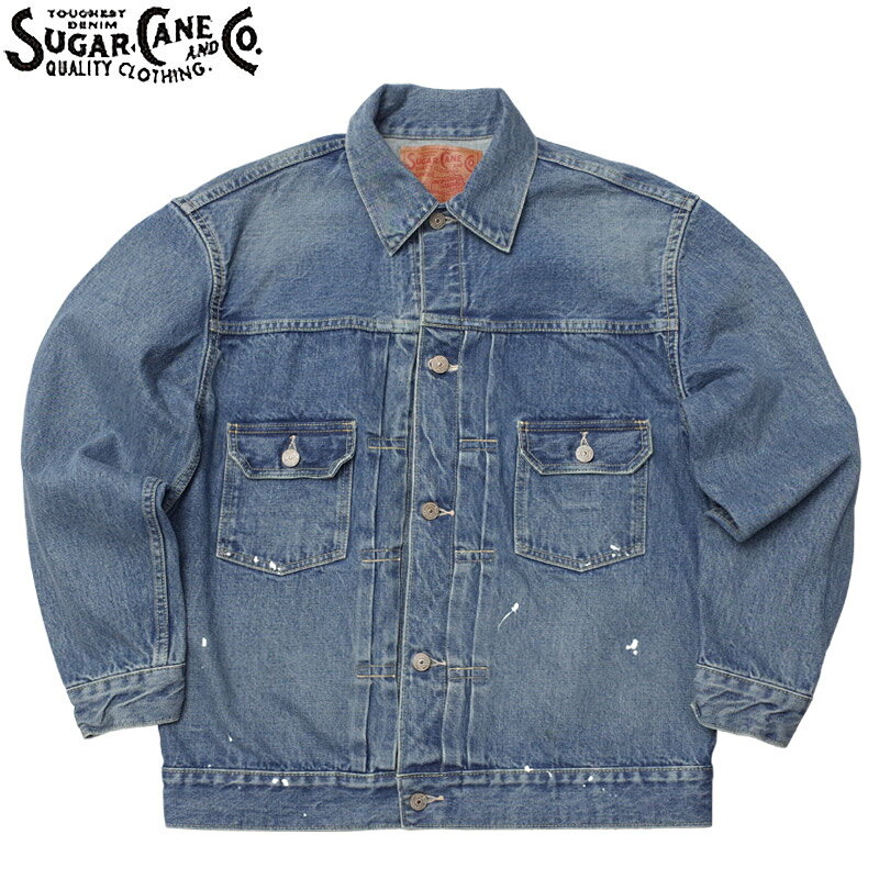 SUGAR CANE シュガーケーン #SC15013H 14.25oz. デニム ジャケット オーバーサイズ 1953モデル AGED MODELエイジング ペイント加工 メンズ 男性 アウター ジージャン ワークウエア セカンドモデル 日本製 カジュアル アメカジ