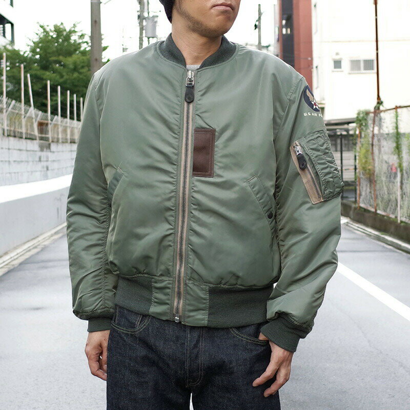 BUZZ RICKSON'S バズリクソンズ #BR14900 MA-1 フライトジャケット『ALBERT TURNER ＆ CO., INC.』セージ グリーン メンズ 男性 ミリタリー MA1 アウター ブルゾン ジャンパー 秋 冬