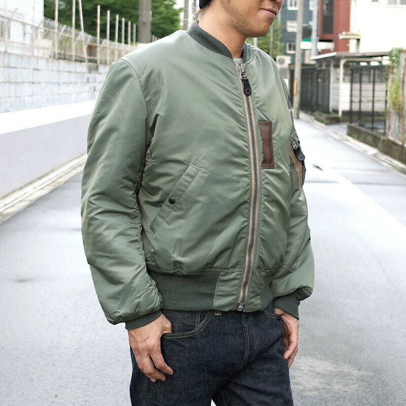 BUZZ RICKSON'S バズリクソンズ #BR14900 MA-1 フライトジャケット『ALBERT TURNER ＆ CO., INC.』セージ グリーン メンズ 男性 ミリタリー MA1 アウター ブルゾン ジャンパー 秋 冬