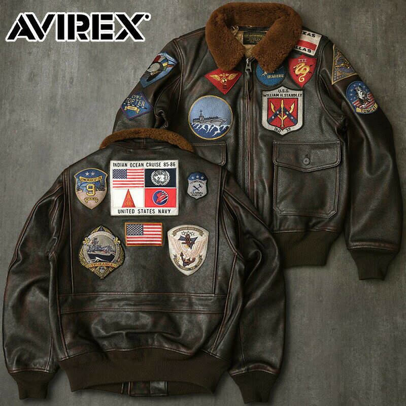 AVIREX アビレックス #7835950008 50th Anniversary G-1 フライトジャケット『TOP GUN』G1 レザー メンズ 男性 革ジャン 本革 皮 ヤギ ムートン ボア ブルゾン アウター カジュアル アメカジ 秋 冬 トップガン