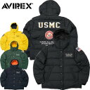 アヴィレックス ノベルティープレゼント AVIREX アビレックス #7832253001 USMC クラシック ダウンジャケット ミリタリー メンズ 男性 アウター ブルゾン アヴィレックス 秋 冬 防寒 フード ワッペン