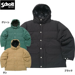 ショット ダウン メンズ Schott ショット #7822253002(3122070) クラシック フーデッド ダウンジャケットメンズ 男性 アウター カジュアル アメカジ フード ダウンパーカー フード付き 冬 防寒