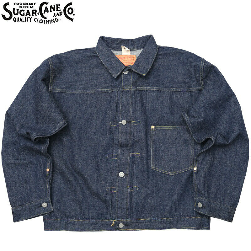 ノベルティープレゼント SUGAR CANE シュガーケーン SC19007T SUGAR CANE Super “Denim” Collectibles 07 13.5oz. ブルーデニム ジャケット 1946モデル (T-BACK)メンズ 男性 アウター ジージャン ワークウエア ネイビー 紺 カジュアル アメカジ 大きいサイズ