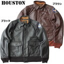 ノベルティープレゼント HOUSTON ヒューストン #8173 A-2 レザージャケットメンズ A2 アウター 本革ジャン ホースレザー 馬革 フライト..