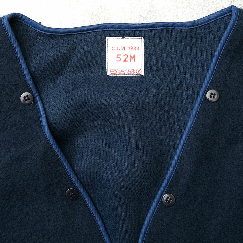 フランス軍 コートライナー ロングベスト ネイビー デッドストック JC191NN 仏軍 防寒 保温 軽量 羽織り ライニング 起毛 ボア フリース ブルー 実物ミリタリー 軍モノ 軍物 未使用品