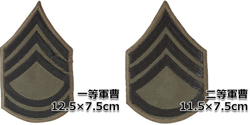 メール便可 US ARMY 戦闘服用階級章 OD