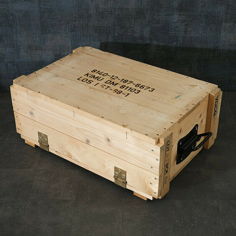 ドイツ軍 スモークグレネード ウッドボックス 62x41x25cm USED BX207UN BW 木箱 アンモボックス アミニッション アーモ AMMO 弾薬箱 コンテナ 収納ケース ストック 運搬 工具入れ 小物入れ ガレージ インテリア ディスプレイ 実物ミリタリー 軍物 軍モノ [2]