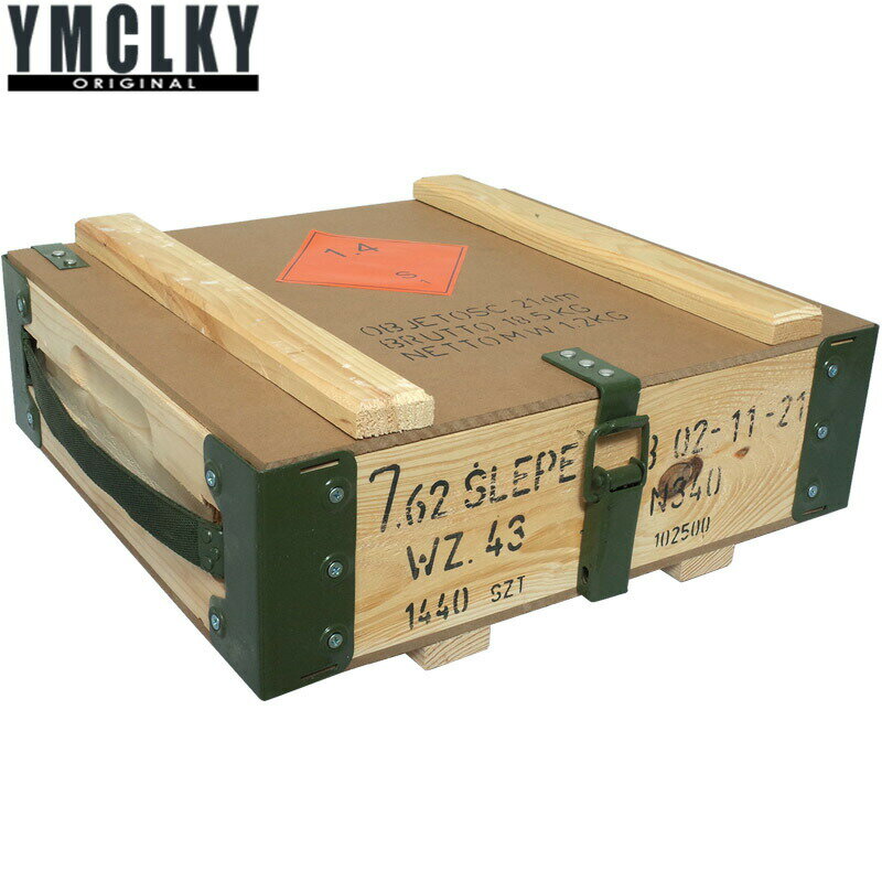 ポーランド軍タイプ アンモボックス メタルフレーム BX129YN収納箱 ロゴ入り アーモボックス 弾薬箱 BOX ウッドボックス 木箱 ミリタリー風インテリア ヴィンテージ風 木製 インダストリアル 男前インテリア レプリカ 復刻
