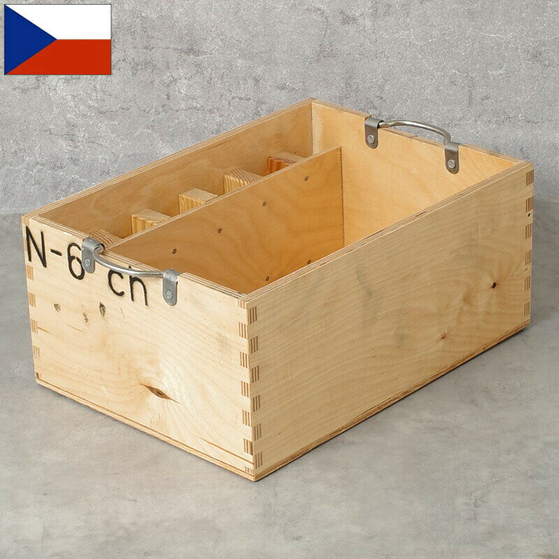 乐天商城 - チェコ軍 ウッド ストックボックス 取っ手付き 25x34x15cm USED BX188UN 木箱 BOX コンテナ 収納箱 ケース 運搬 ガレージ インテリア ディスプレイ 工具箱 小物入れ 実物ミリタリー 軍物 軍モノ