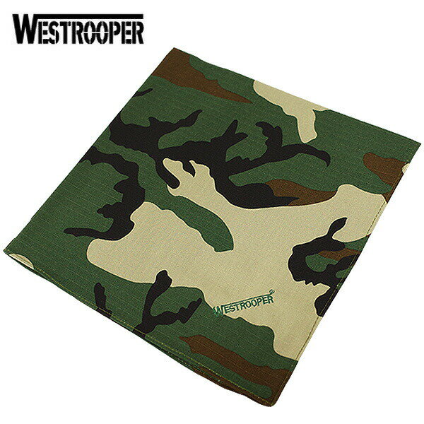 SEABEES Military Mega Storeのメール便可 WESTROOPER 迷彩 バンダナ【ウッドランド】|詳細画像
