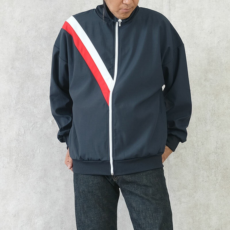 フランス軍 トレーニング ジムジャケット ネイビー ライン デッドストック ZJJ571UN 仏軍 フレンチアーミー ウインドブレーカー アウター ブルゾン 上着 フィジカル フィットネス スポーツ ランニング ジョギング 春 秋 カジュアル 実物ミリタリー 軍物 未使用品