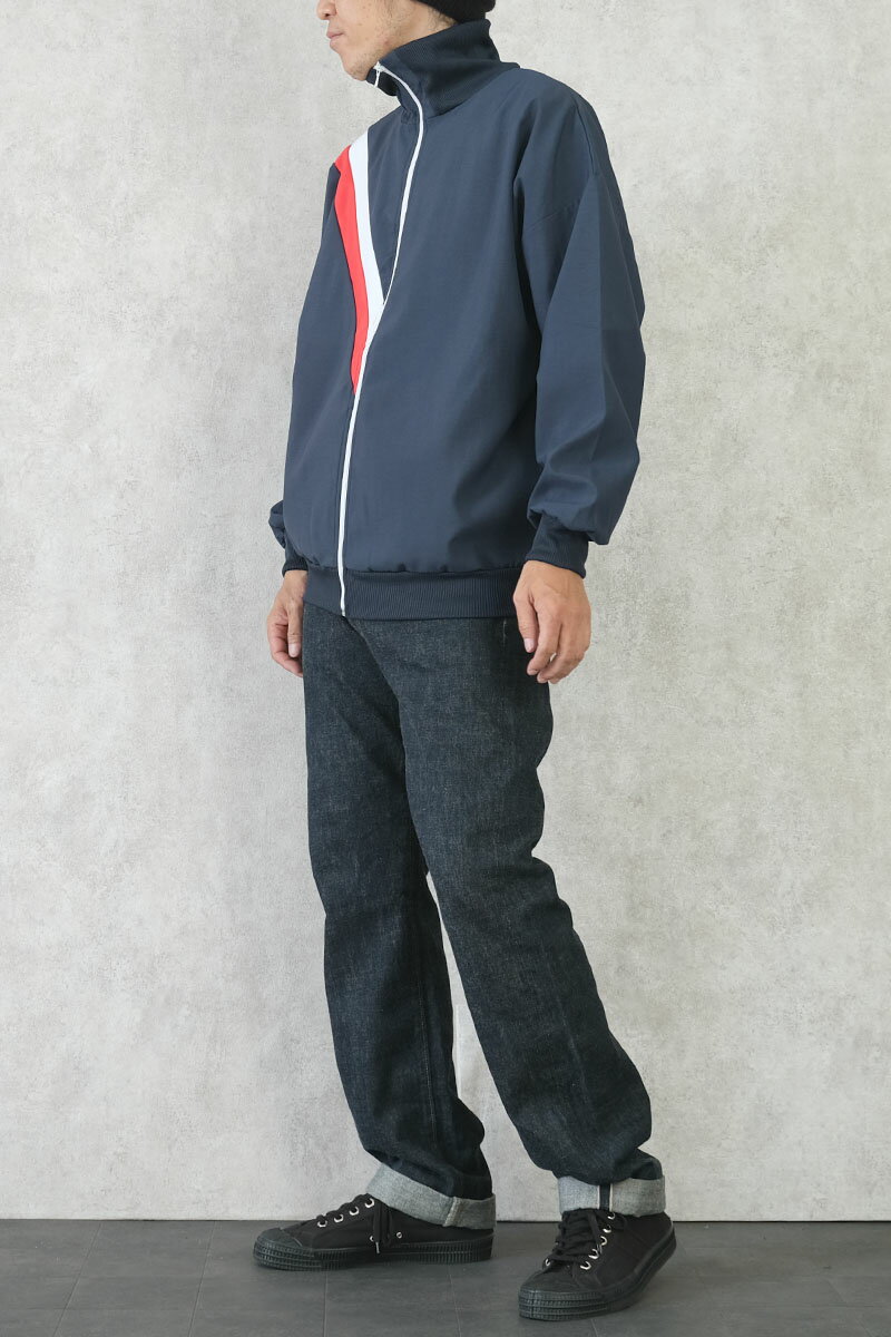 フランス軍 トレーニング ジムジャケット ネイビー ライン デッドストック ZJJ571UN 仏軍 フレンチアーミー ウインドブレーカー アウター ブルゾン 上着 フィジカル フィットネス スポーツ ランニング ジョギング 春 秋 カジュアル 実物ミリタリー 軍物 未使用品