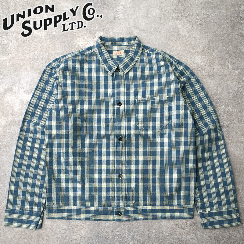 樂天商城 - UNION SUPPLY ユニオンサプライ #US15901 長袖 パラカチェック シャツブラウスメンズ 男性 ジャケット アウター 春 秋 冬 ロングスリーブ カジュアル アメカジ ヴィンテージ風