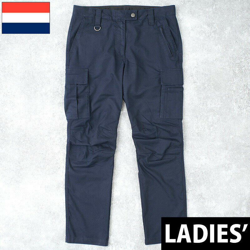 オランダ ポリス カーゴパンツ SCRATCH ネイビー レディース USED PP432NN ズボン トラウザーズ ボトムス フィールド カジュアル 細身 タイト スリム ポリコットン 紺色 レディース 女性 メンズ 男性