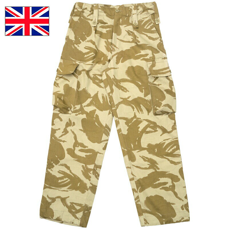 イギリス軍 コンバットパンツ ライトウェイト デザートDPM オールドスタイル USED PP450UN英国 UK 湾岸戦争 90年代前半 フィールド カーゴ ロングパンツ ズボン トラウザーズ ボトムス 戦闘服 DDPM 砂漠迷彩柄 サンド 実物ミリタリー 軍物 軍モノ