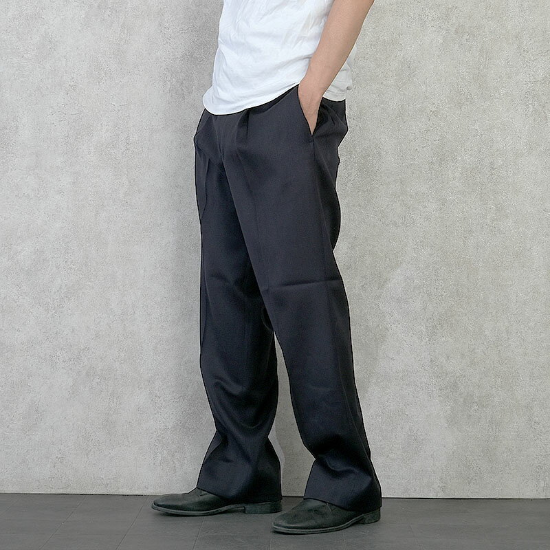 イタリア軍 MM ドレスパンツ ウールサテン ネイビー デッドストック PP455NN 海軍 NAVY ユニフォーム 制服 オフィサー トラウザーズ スラックス ズボン 紺色 ダークネイビー MMI 男性 メンズ 実物ミリタリー 軍物 軍モノ 未使用品