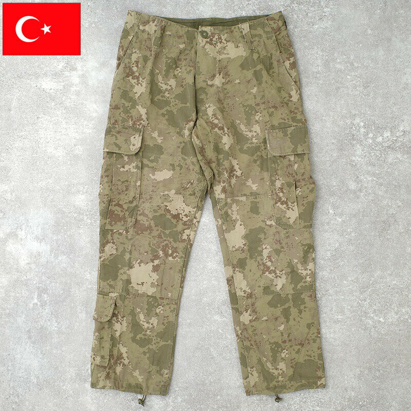 Rakuten - トルコ軍 フィールド カーゴパンツ M2021カモ USED PP511UN コンバットパンツ ボトムス ズボン カモフラージュ 迷彩柄 リップストップ ripstop カジュアル 男性 メンズ 実物ミリタリー 軍モノ 軍物