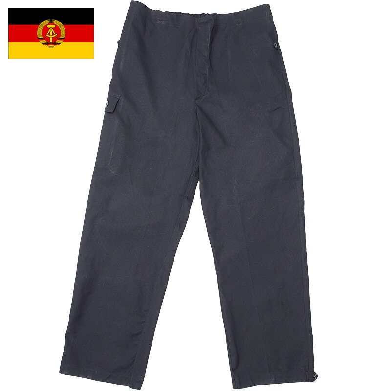 東ドイツ軍 ワークパンツ ブラック デッドストック PP029NN メンズ トラウザー ワイドパンツ ズボン ワーカー 黒