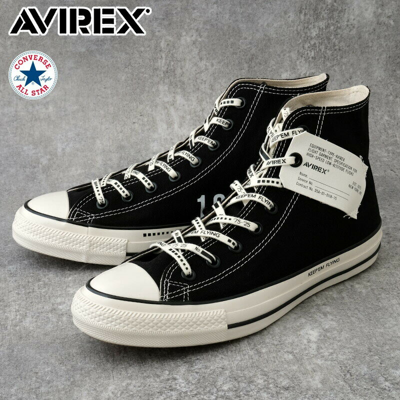 AVIREX アビレックス×CONVERSE コンバース #7835292001 ALL STAR AGED HI ハイカットスニーカー コンバースコラボスニーカー ハイカット カジュアル メンズ ディクティター ロゴ入り靴