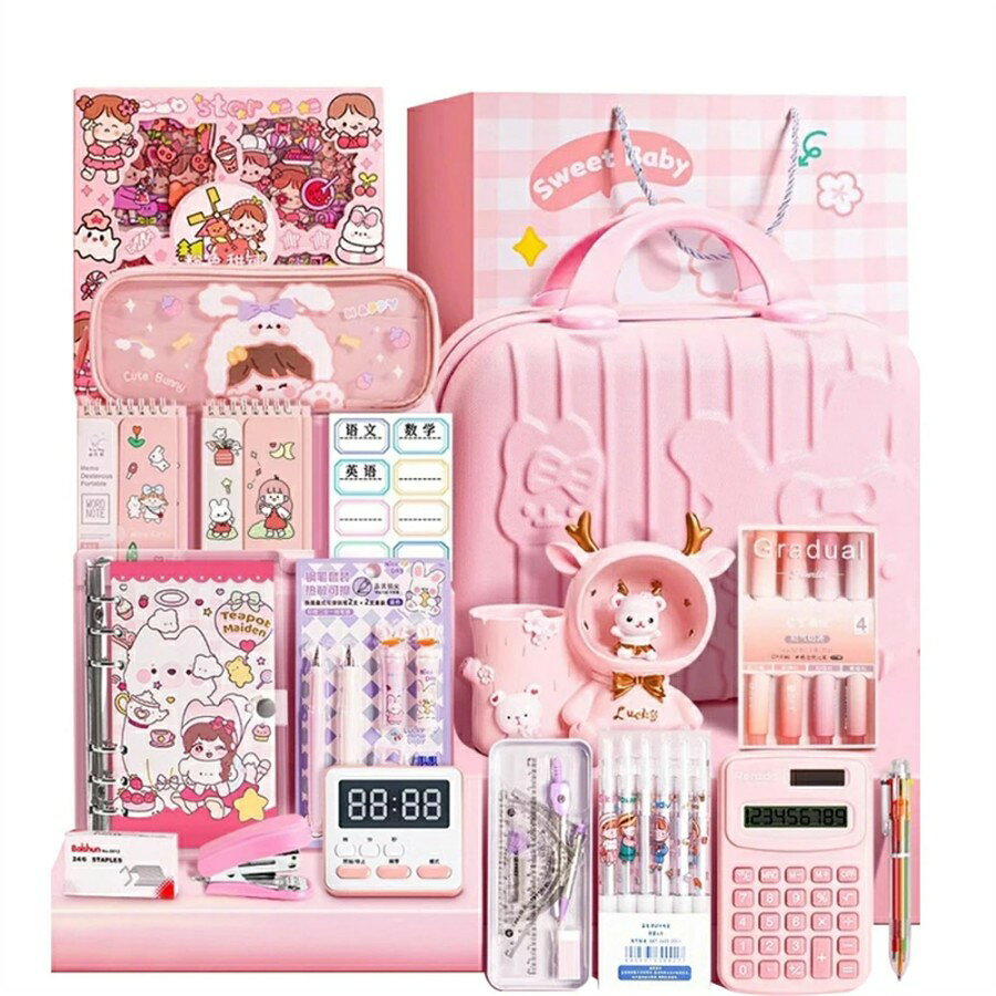 文房具セット 収納ケース付き 描き用 学習玩具 鉛筆 ボールペン 鉛筆削り 携帯便利 定規 消しゴム 記録 日記帳 ハサミ のり 縄跳び 文具セット クリスマスプレゼント 卒業記念品 可愛い seadiary-10010746 Seadiary 楽天市場店 サンプル画像2
