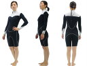 ロングスプリング バックジップ スポーツタイプ レディース選べるカラー 生地 厚さ 2mm 3mm ロングスリーブ スプリング ジャージ 女性用 オーダー サー...