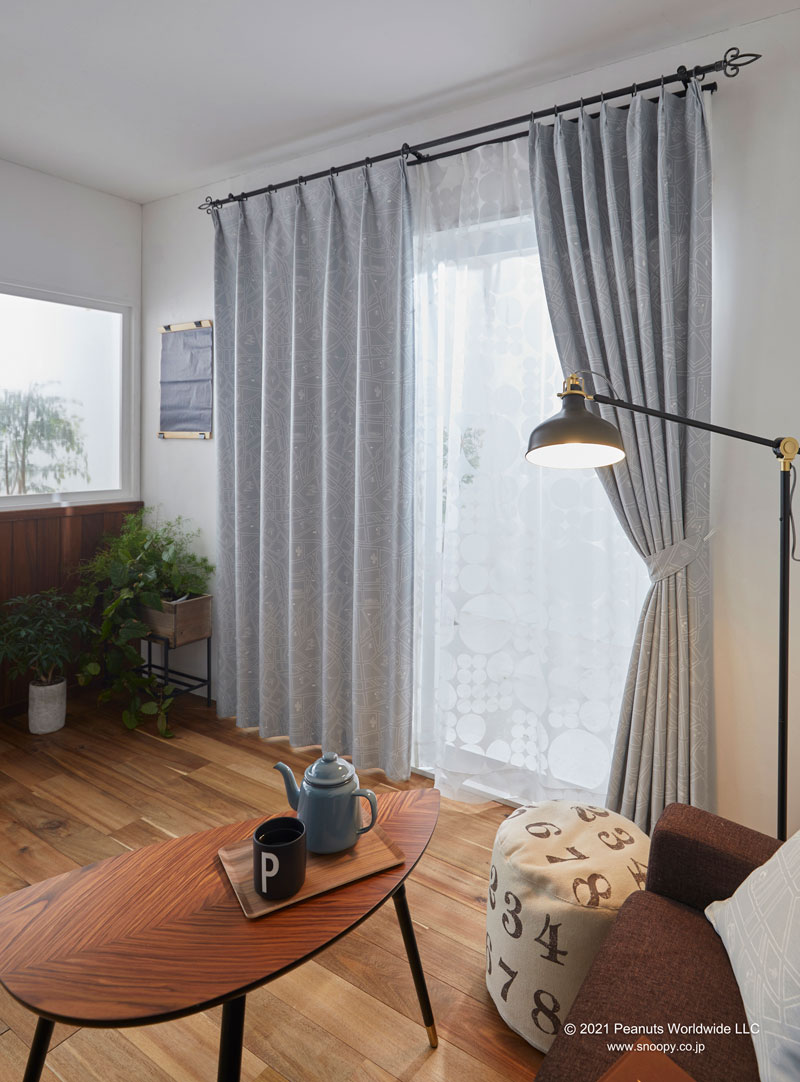 ブルックリンの地図をベースにしたクール&シンプルなデザインの遮光カーテン シティースケープ ライトブルー 幅100×丈135cm (1枚入) [2]