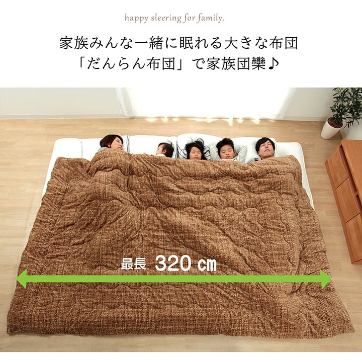 掛け 布団 ファミリー 対応 あったか だんらん ストライプ おしゃれ ニードルブルー 約190×290cm 4人 用 [2]